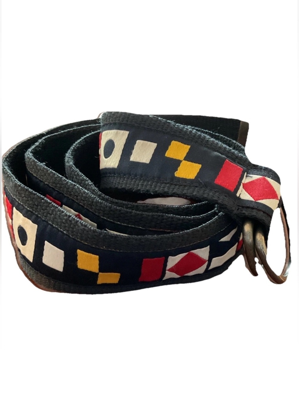 Nautical Signals Flag Webbed Ribbon Belt -Navy Blue - Measures 46” NEW Men's
